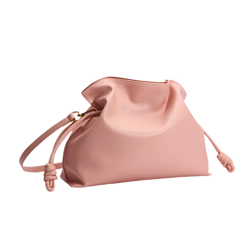 Women Fashion Pleated Cowhide Bag