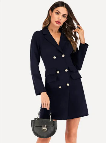 Buttoned suit jacket dress